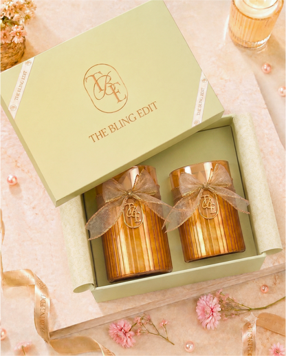 Metallic Gold: Fluted Glass Candle