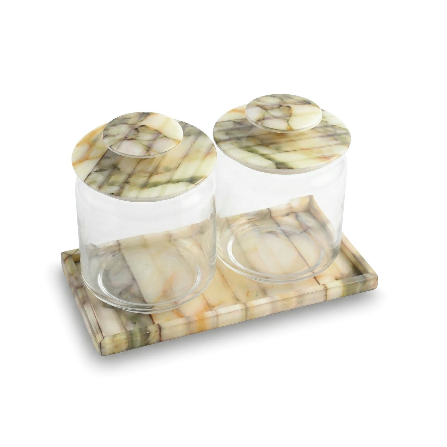 Fluted Marble Green: Jar Platter