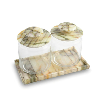Fluted Marble Green: Jar Platter