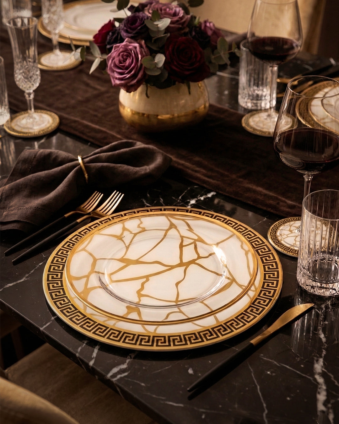 Broken Tree Black White Gold: Placemat