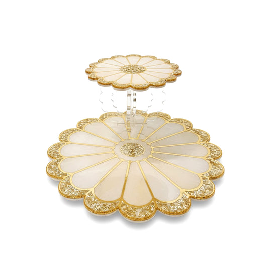 Daisy Gold: 2-Layer Serving Platter