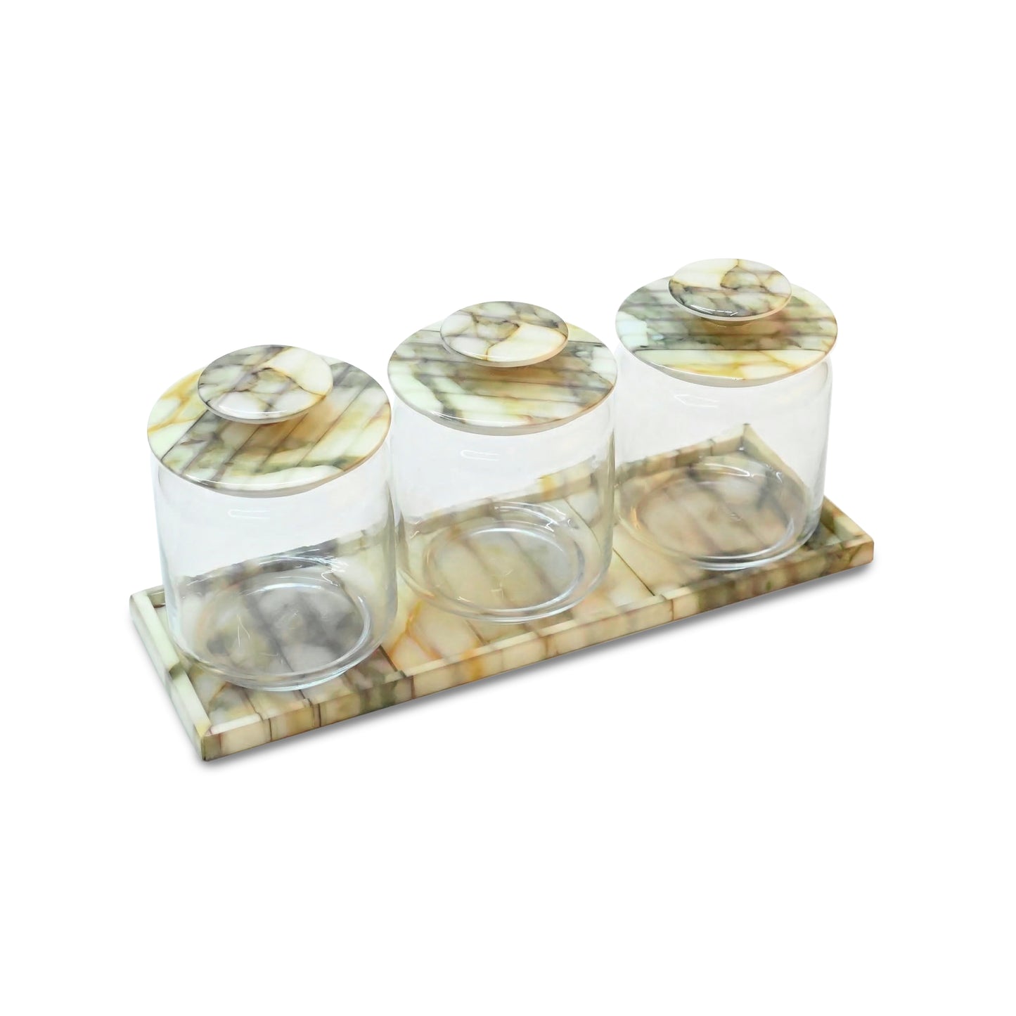 Fluted Marble Green: Jar Platter