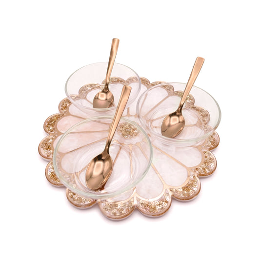 Daisy Rose Gold: 3-Bowl Platter