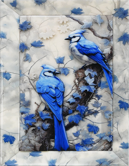 Autumn Blue Jay: 3D Wallart