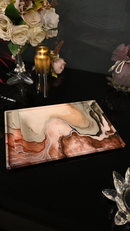 Desert Symphony: Rectangular Border Tray