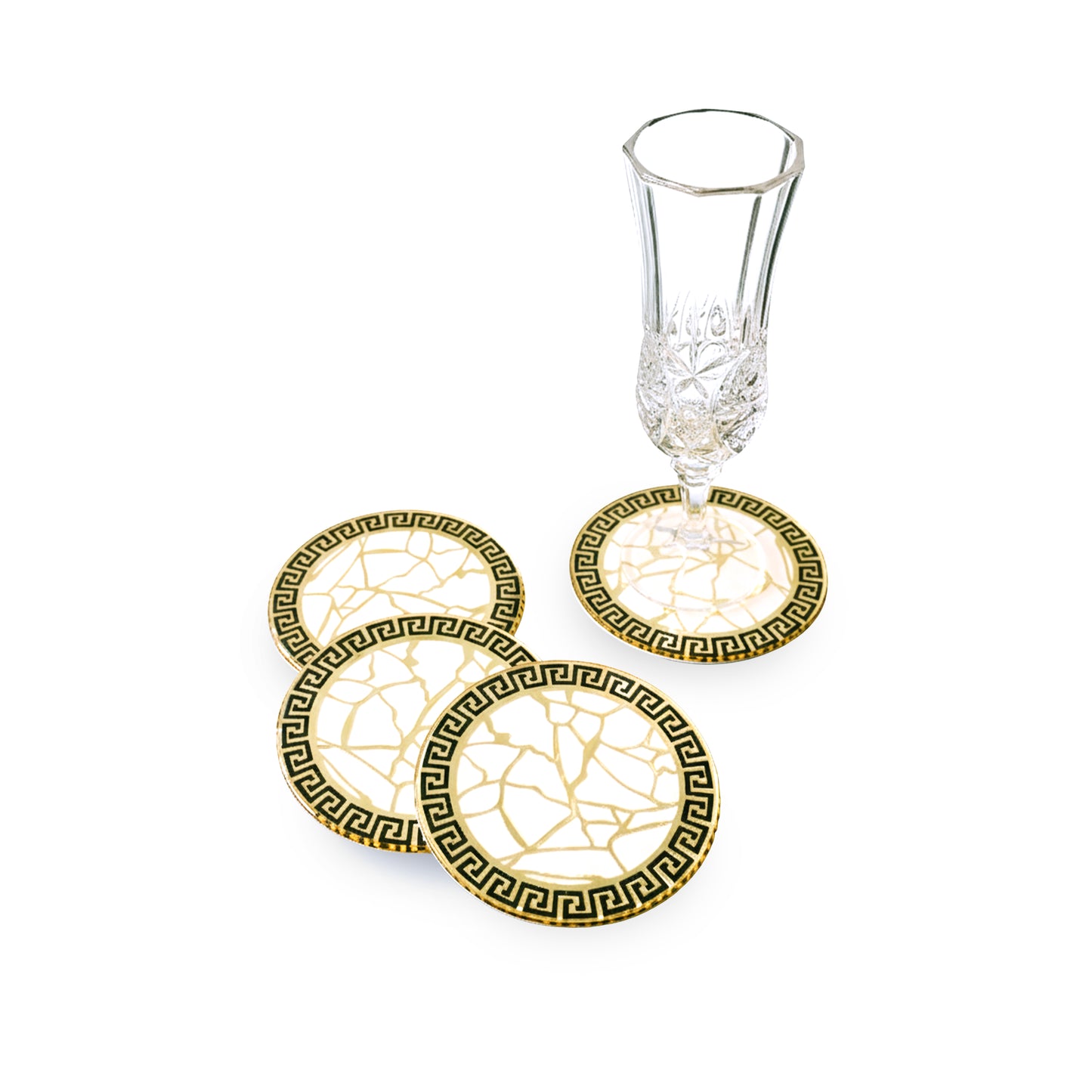 Broken Tree Black White Gold: Coasters (Set of 4)