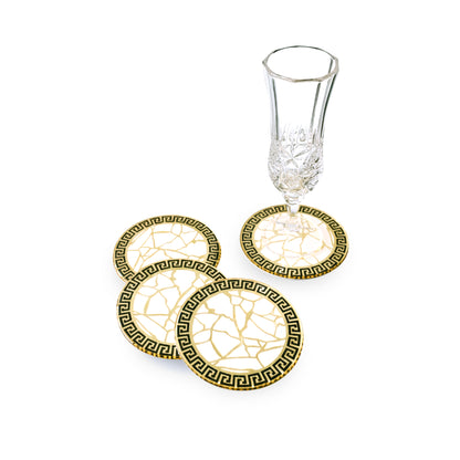 Broken Tree Black White Gold: Coasters (Set of 4)