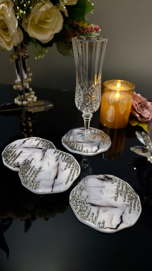 Crystal Droplets Grey: Coaster (Set Of 4)