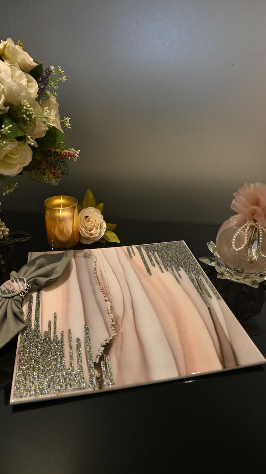 Crystal Droplets Peach Wave: Placemat