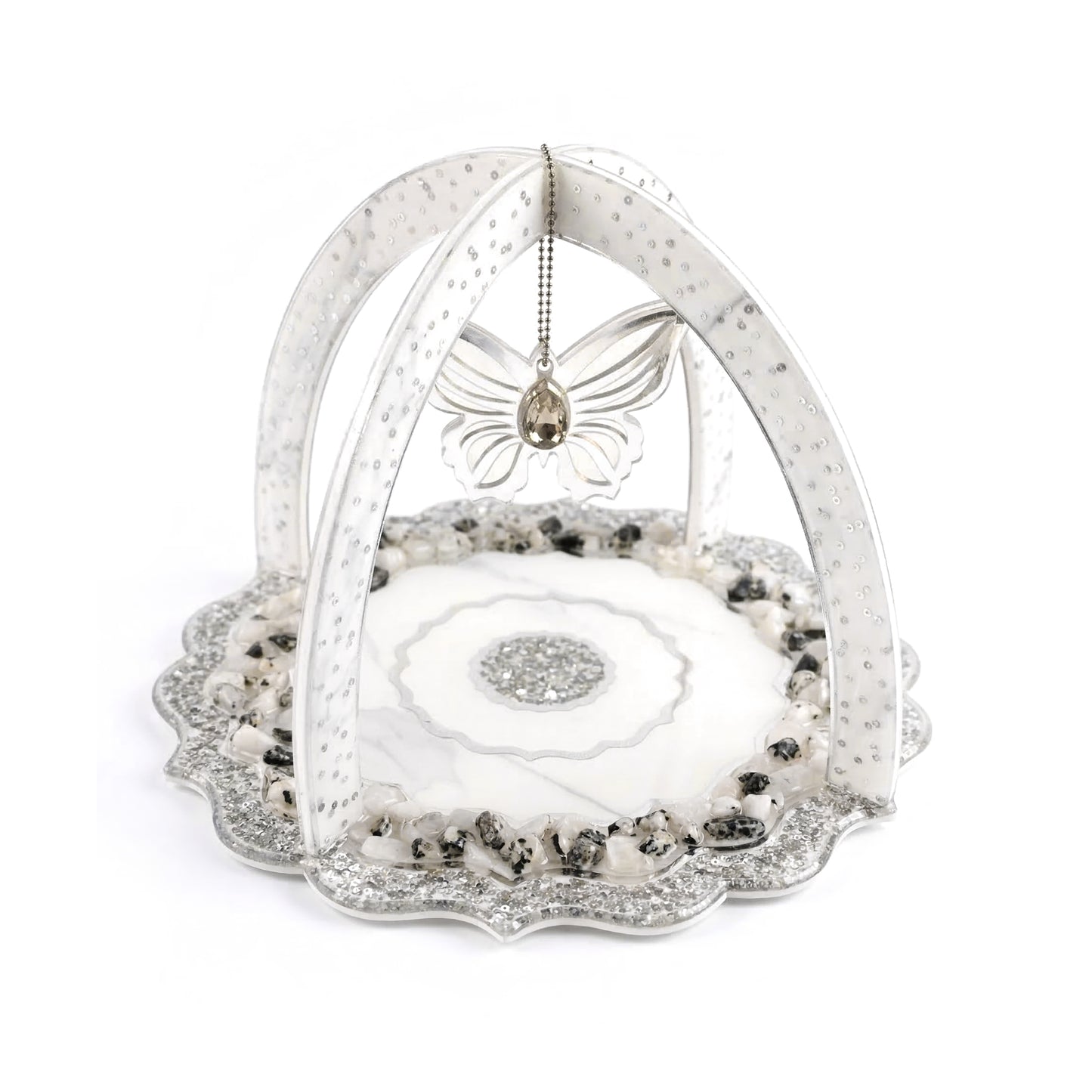 Rose Stones White: Criss-Cross Platter