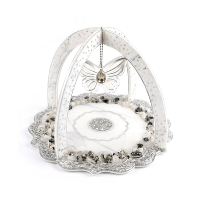 Rose Stones White: Criss-Cross Platter