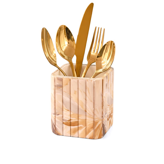 Golden Bloom: Cutlery Holder
