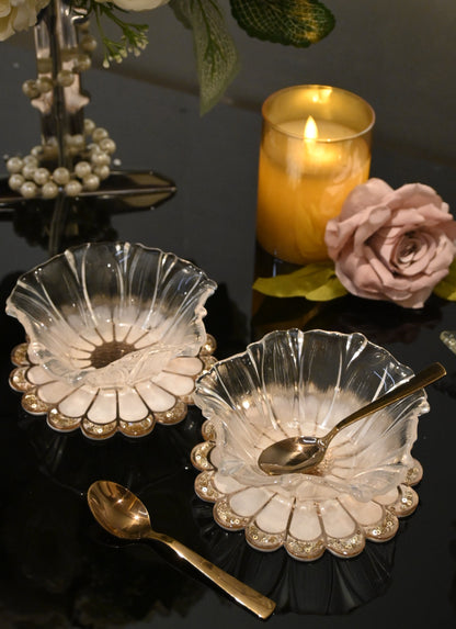 Daisy Rose Gold: Flower Bowl (Set Of 2)