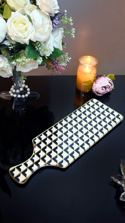 Black & Gold Chess: Bat Platter