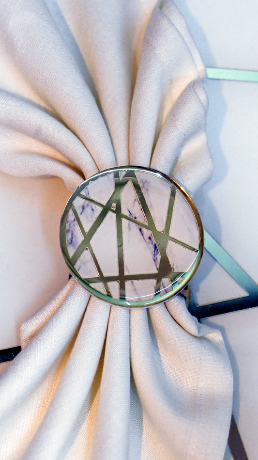 Marble Dancing Line: Napkin Ring (Set Of 4)
