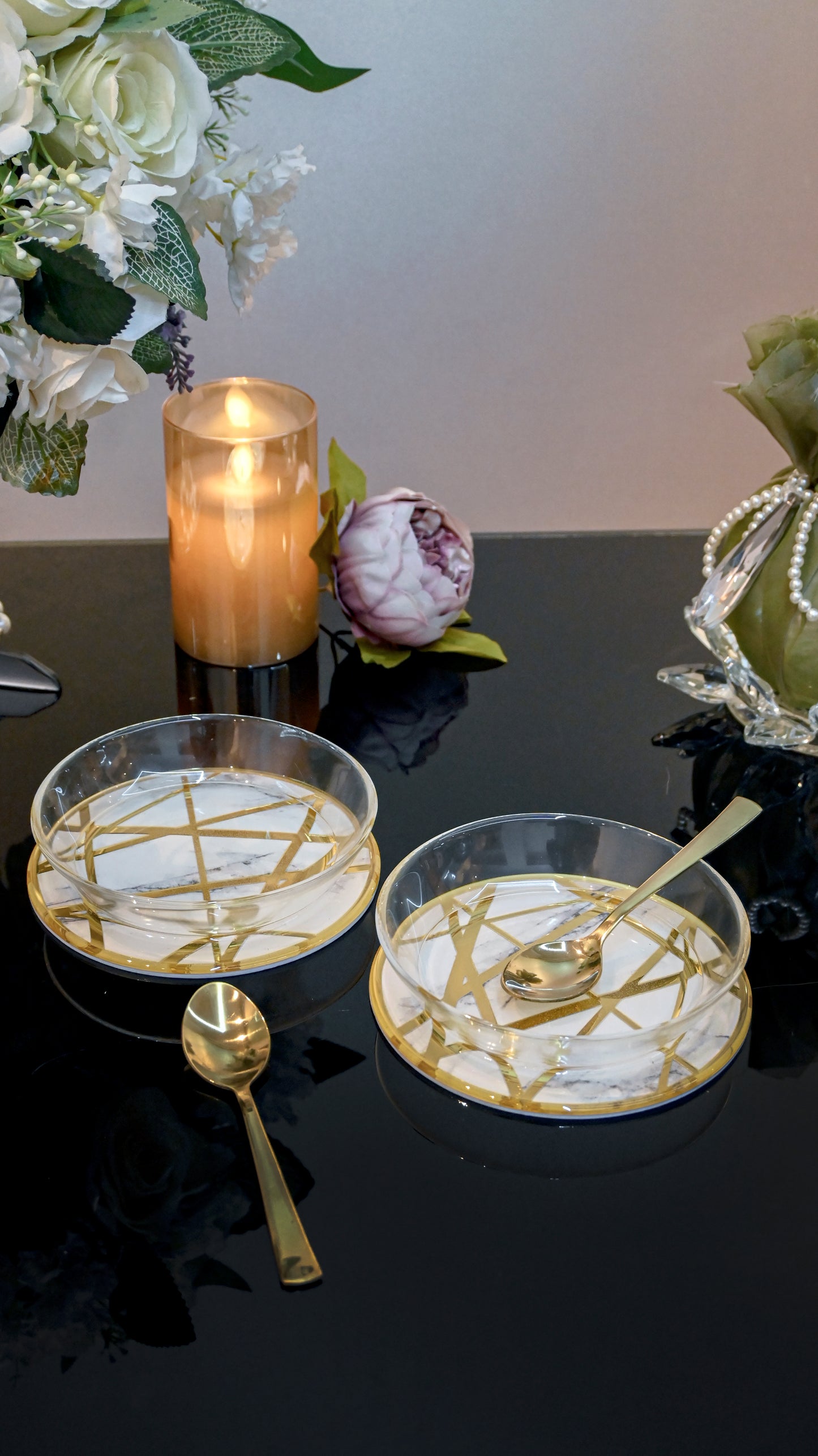 Marble Dancing Line: Bowl (Set Of 2)