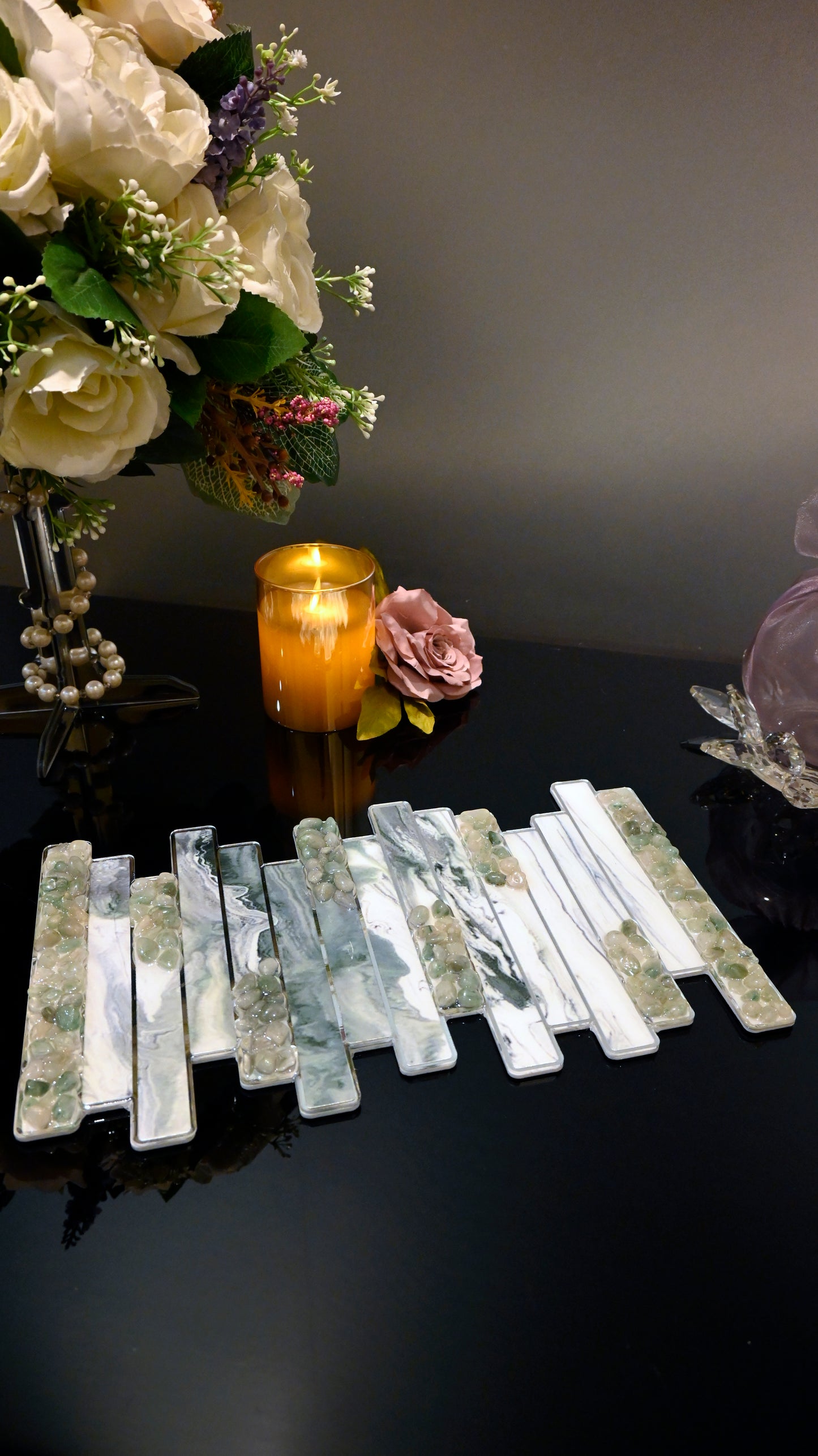 High Low Stones Green: Serving Platter