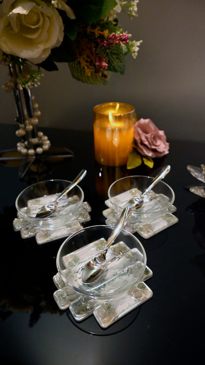 High Low Stones Green: Dip Bowl (Set Of 3)