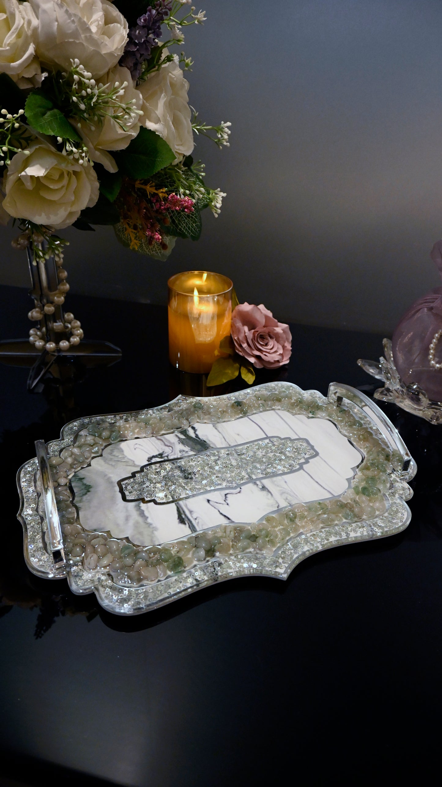 Rose Stones Green: Standard Tray