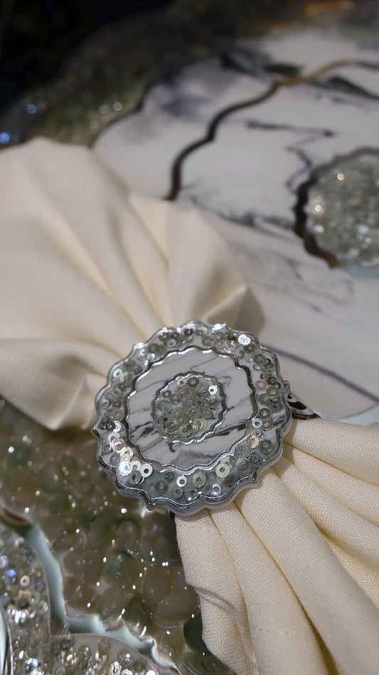 Rose Green: Napkins Ring (Set Of 4)