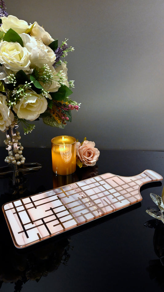 Linear Peach Wave With Rose Gold: Bat Platter