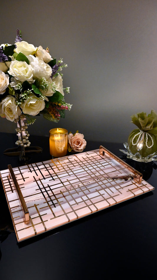 Linear Peach Wave With Rose Gold: Standard Tray