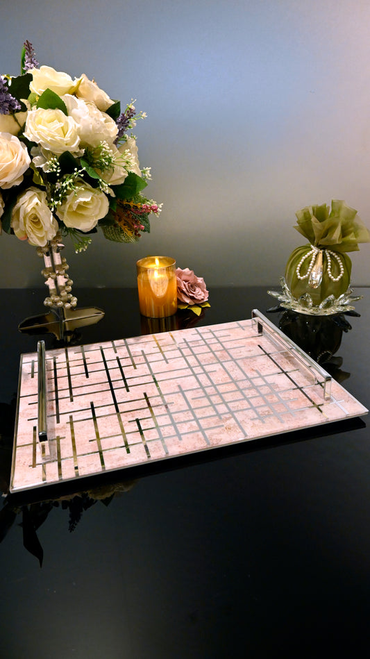 Linear Beige With Silver: Standard Tray
