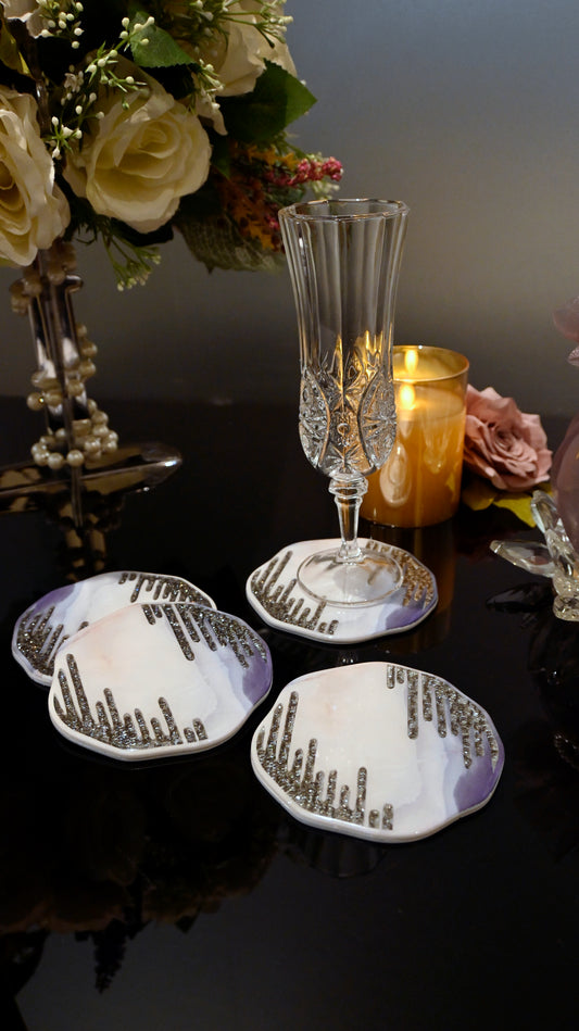 Crystal Droplets Blue: Coaster (Set Of 4)