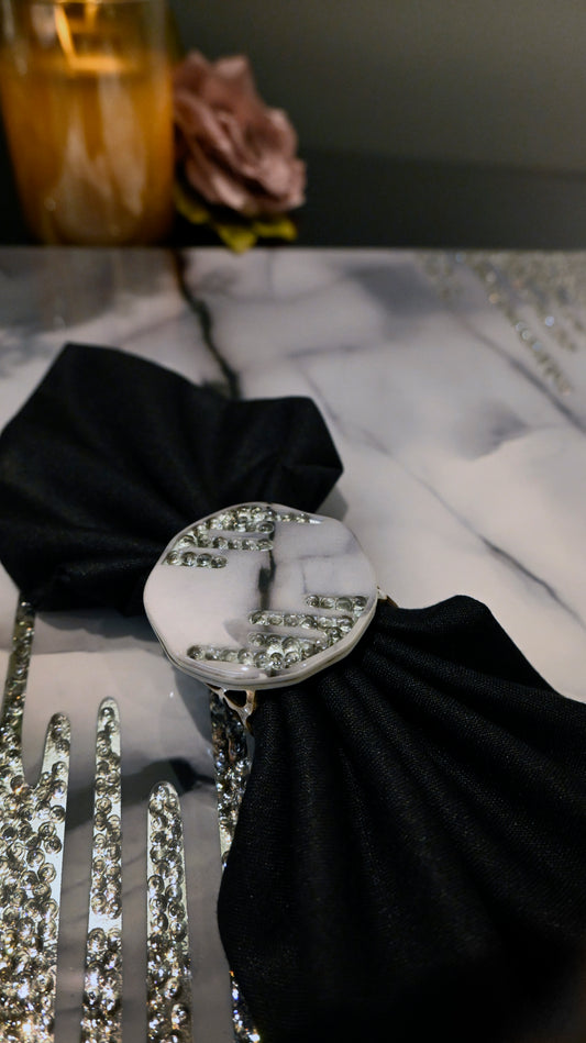 Crystal Droplets Grey: Napkin Ring (Set Of 4)