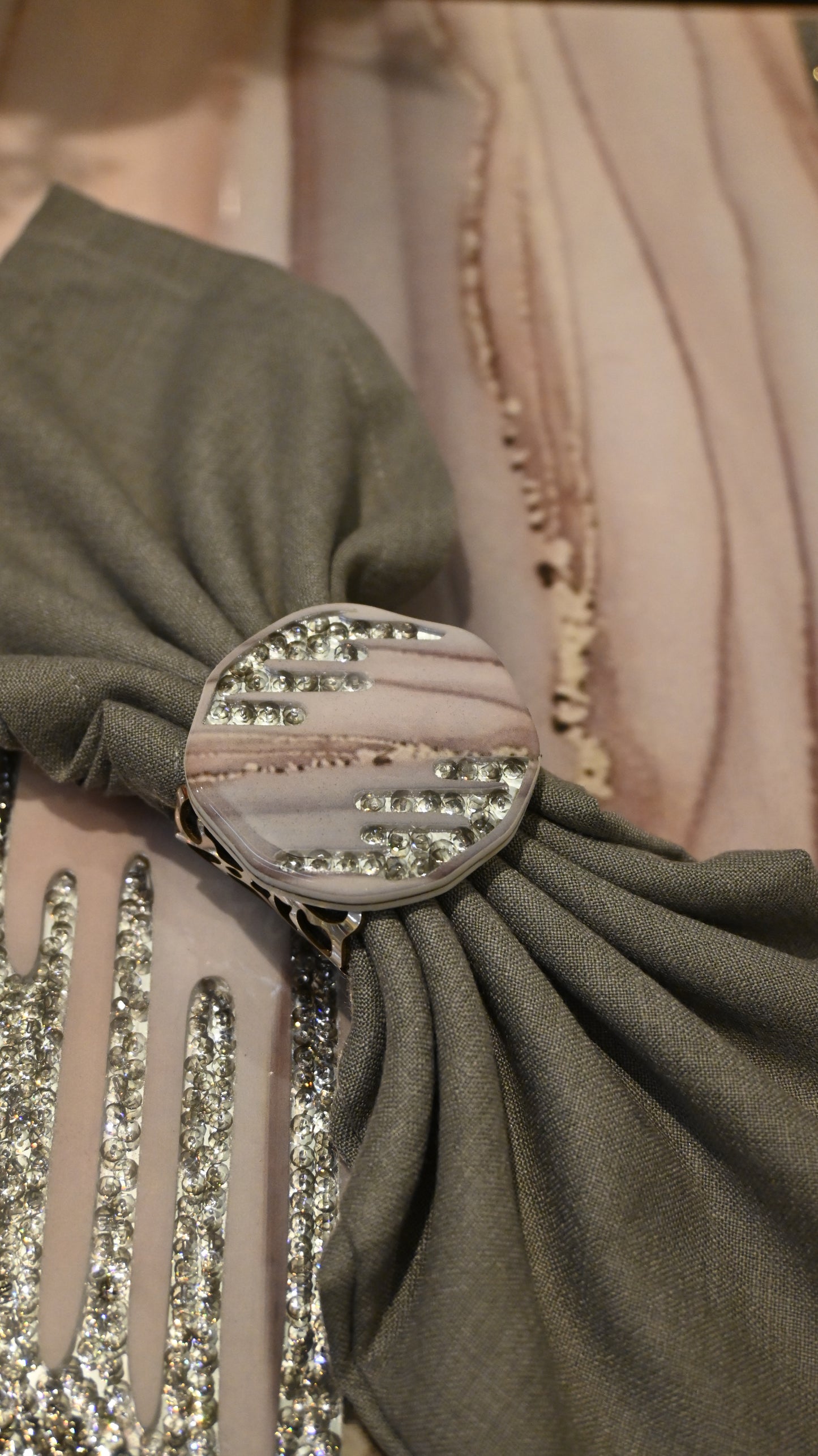 Crystal Droplets Peach Wave: Napkin Ring (Set Of 4)