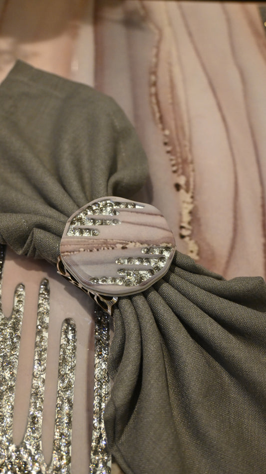 Crystal Droplets Peach Wave: Napkin Ring (Set Of 4)