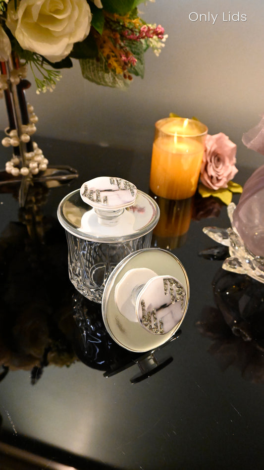 Crystal Droplets Grey: Lids (Set Of 2)