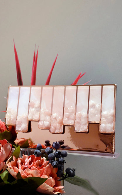 High-Low Pink Stones : Large Clutch