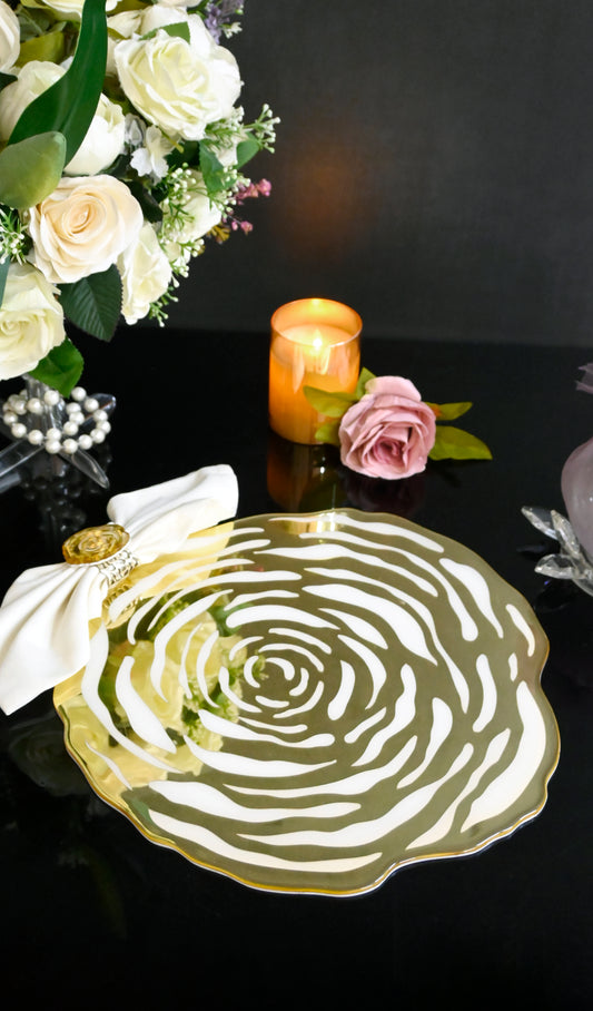 White & Gold Rossette: Placemat