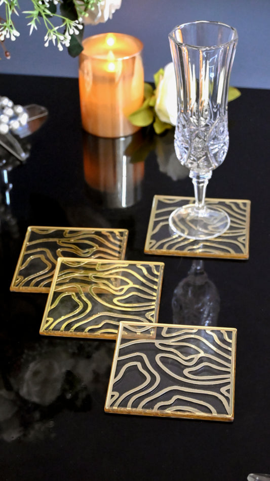 Gold Wave: Coaster (Set Of 4)