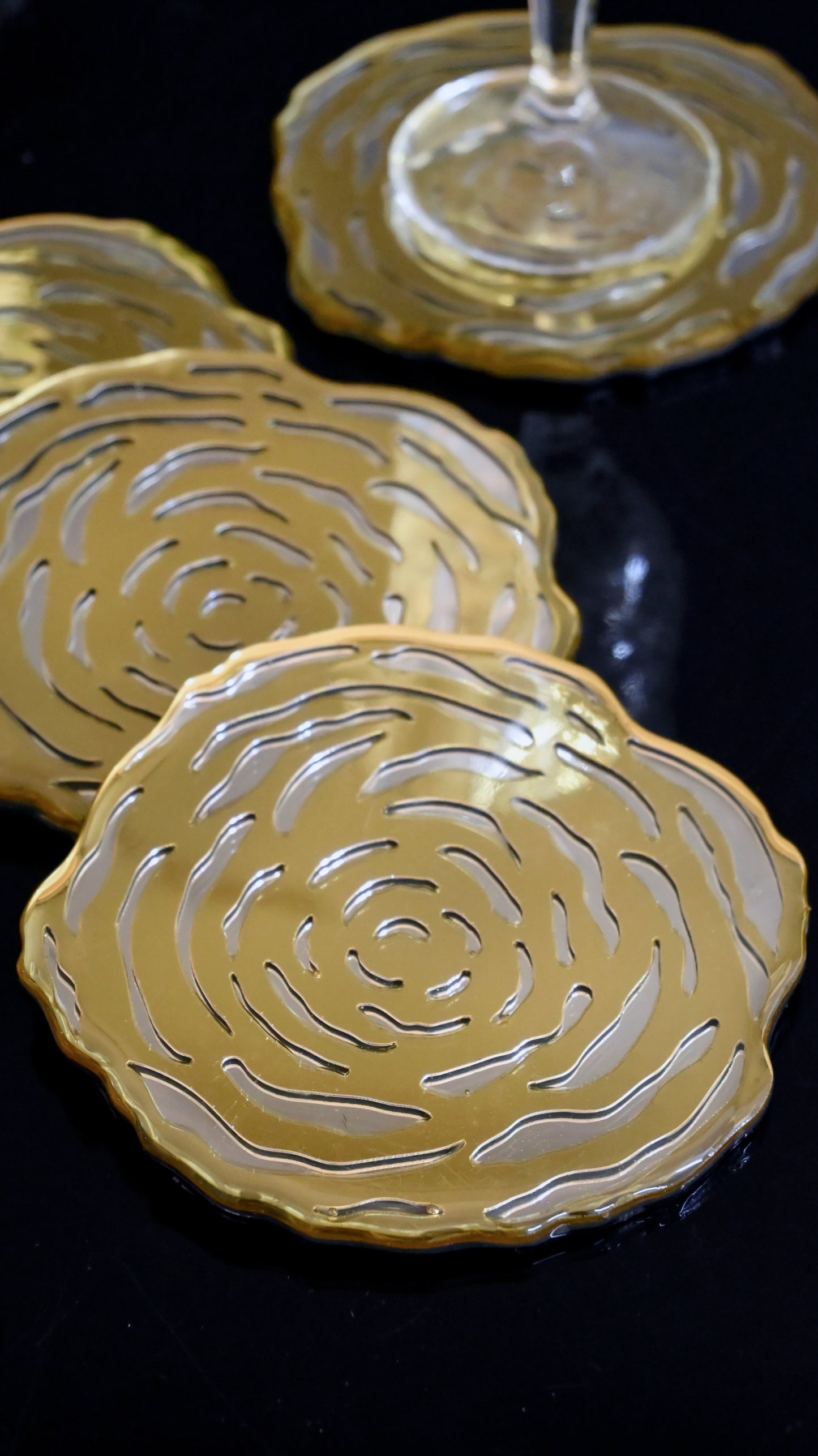 Golden Silver Rossette: Coaster (Set Of 4)