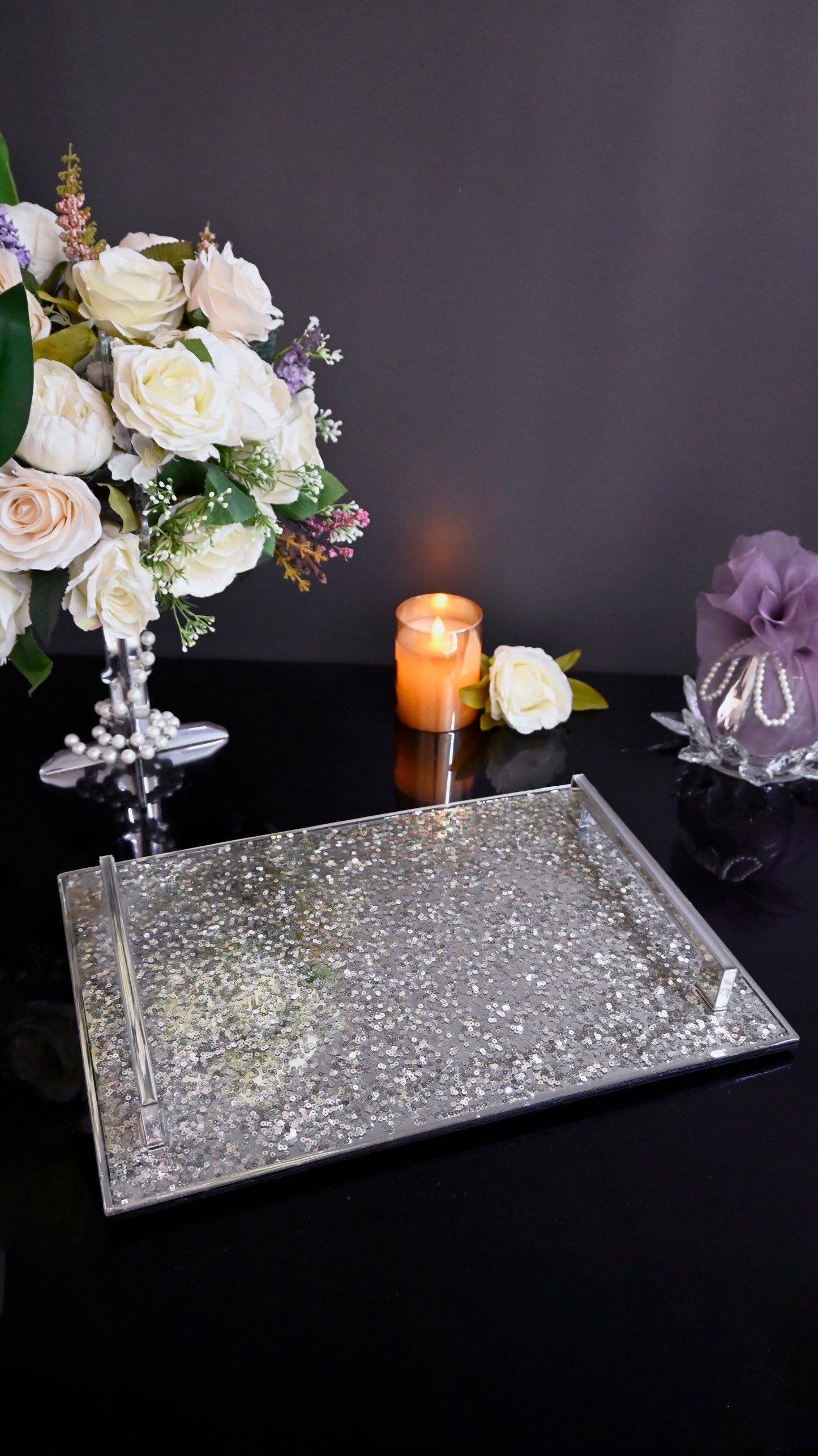 Silver Sequins: Large Tray