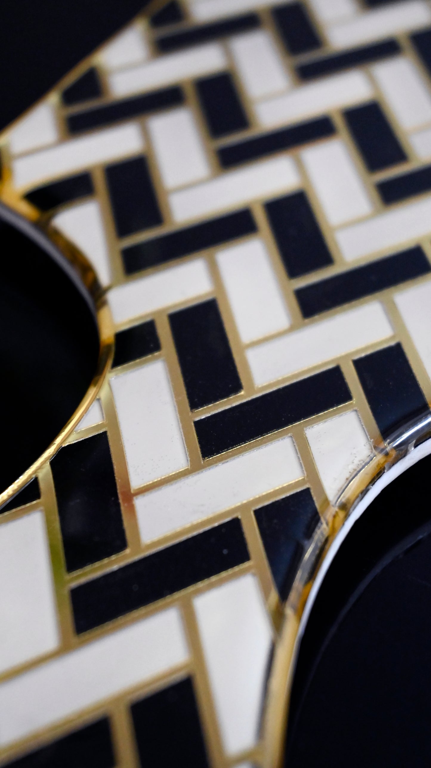 Black & Gold Chevron: Bat Platter