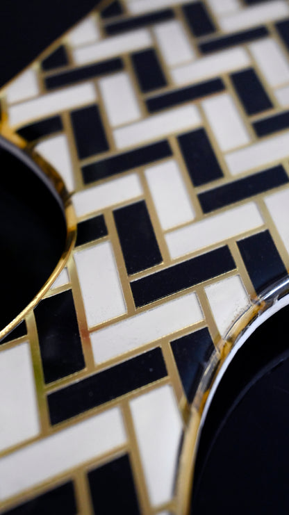 Black & Gold Chevron: Bat Platter