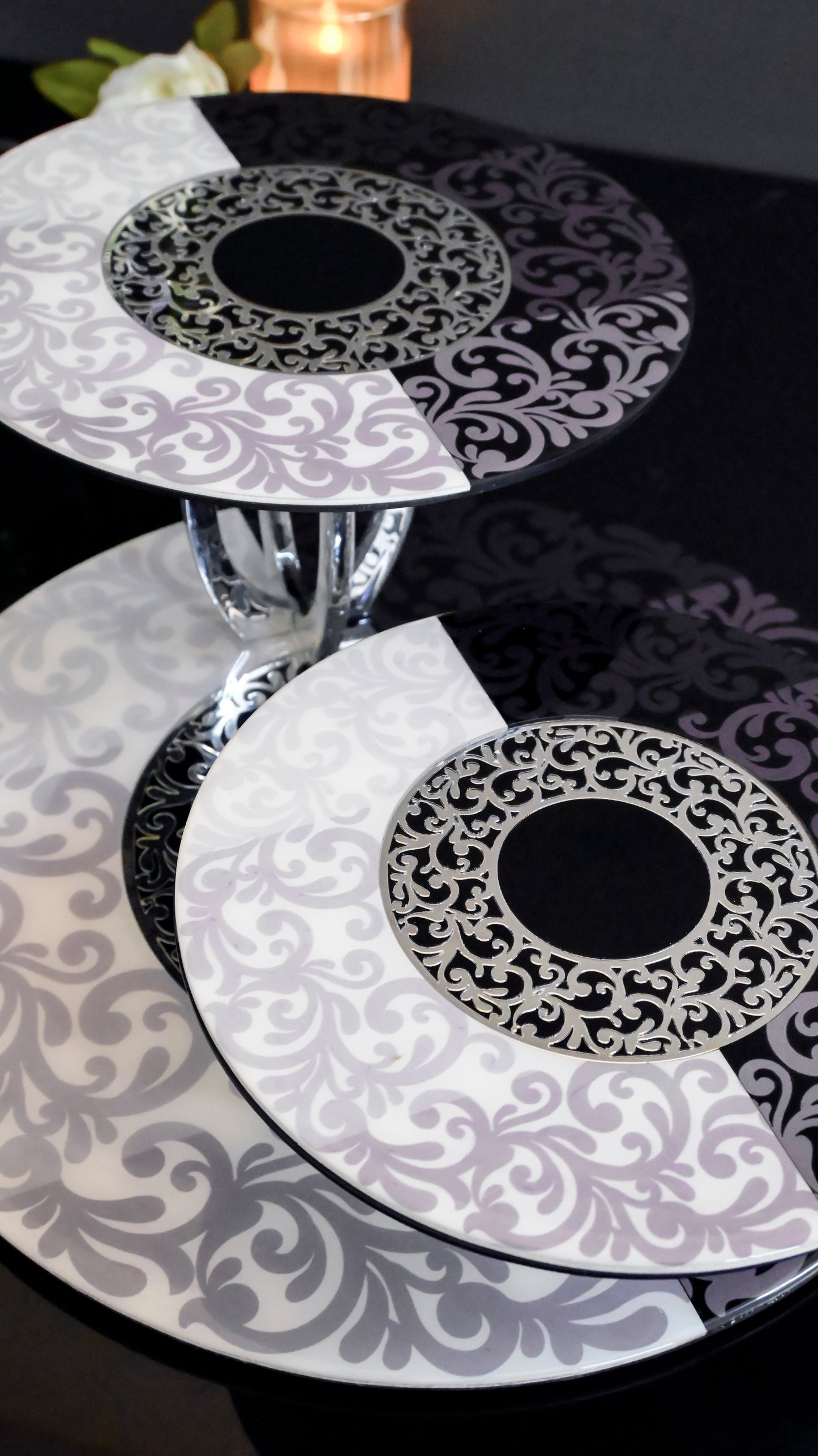 Black & White Imperial: 3 Step Cake Stand