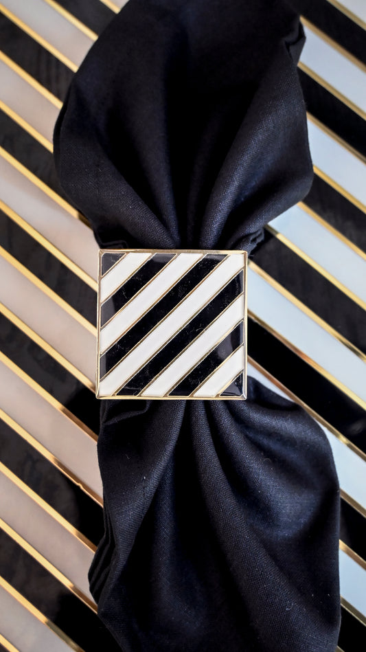 Black & White Zebra: Napkin Ring (Set Of 4)