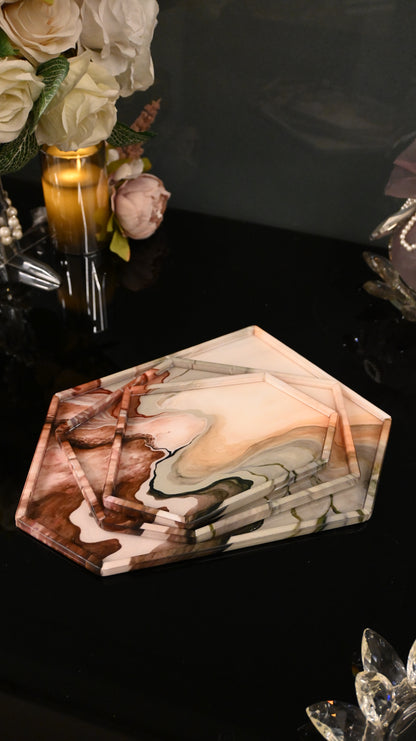 Desert Symphony: Hexagonal Platter Tray