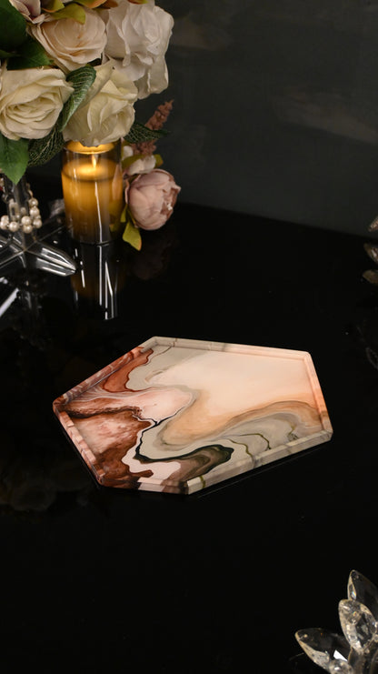 Desert Symphony: Hexagonal Platter Tray