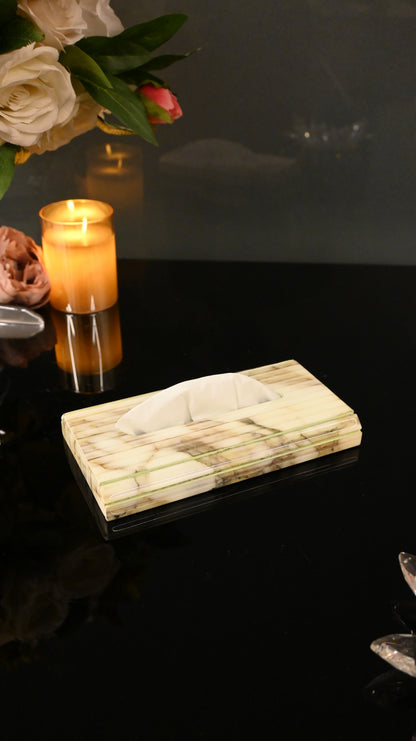 Fluted Marble Green: Super Sleek Tissue Box