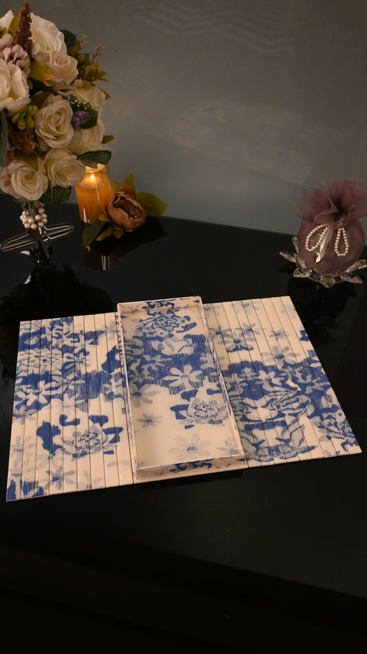 Floral Blue: Flexi Sofa Tray