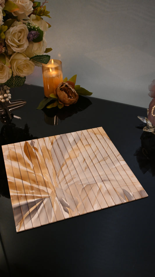 Golden Bloom: Foldable Placemat