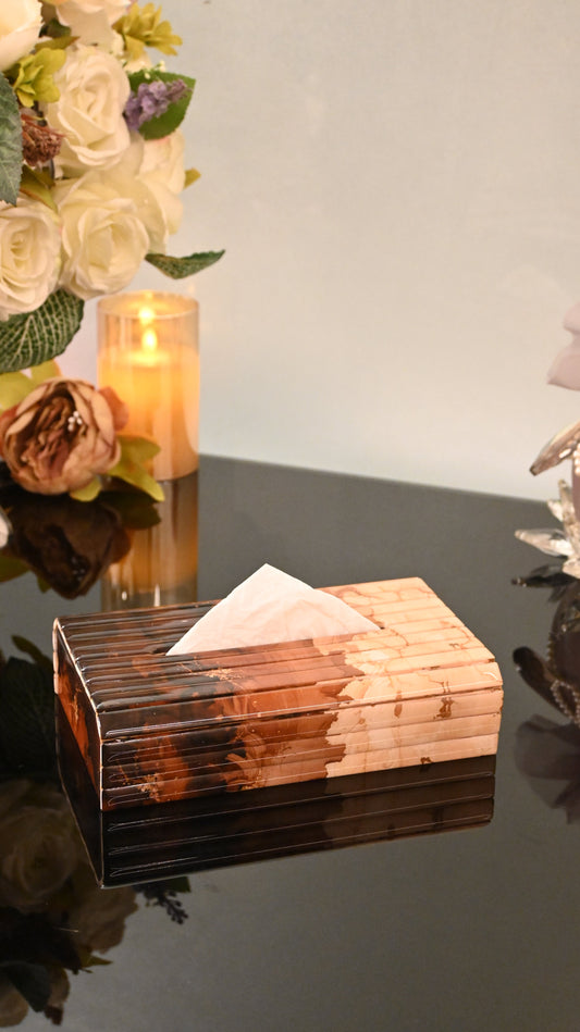Golden Fade: Foldable Sleek Tissue Box