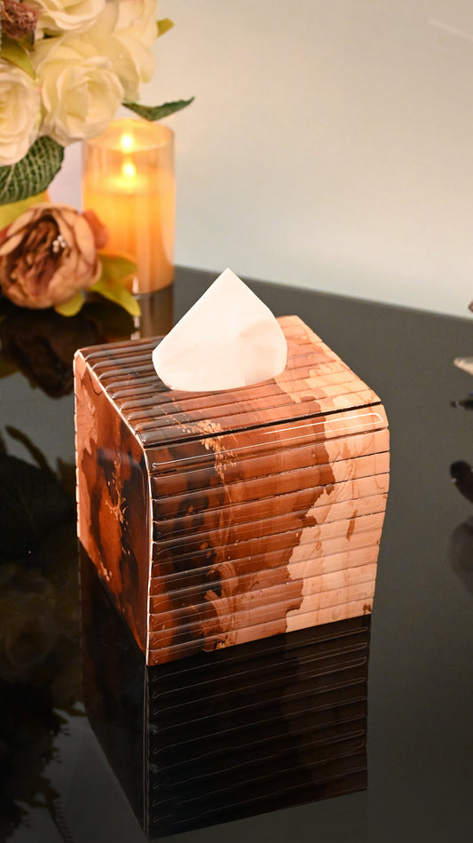 Golden Fade: Foldable Square Tissue Box