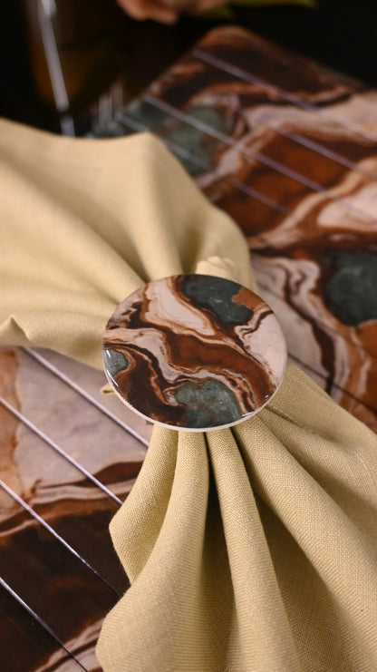 Earth Marble: Napkin Ring (Set of 4)
