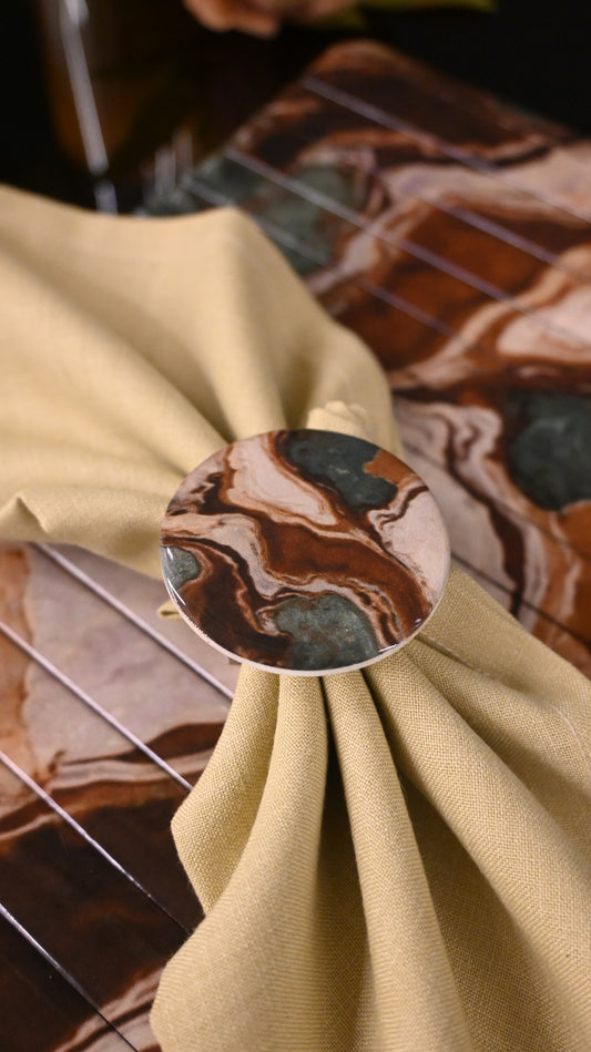 Earth Marble: Napkin Ring (Set of 4)